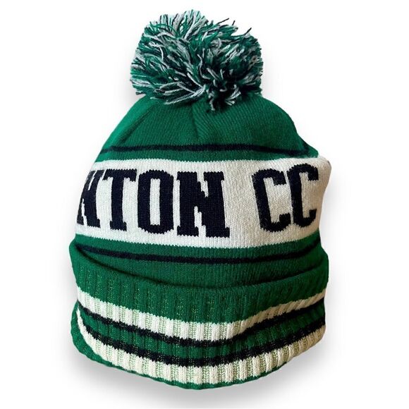 Denton Country Club Texas Stripe Cuffed Rugby Pom Pom Knit Beanie - Picture 7 of 16